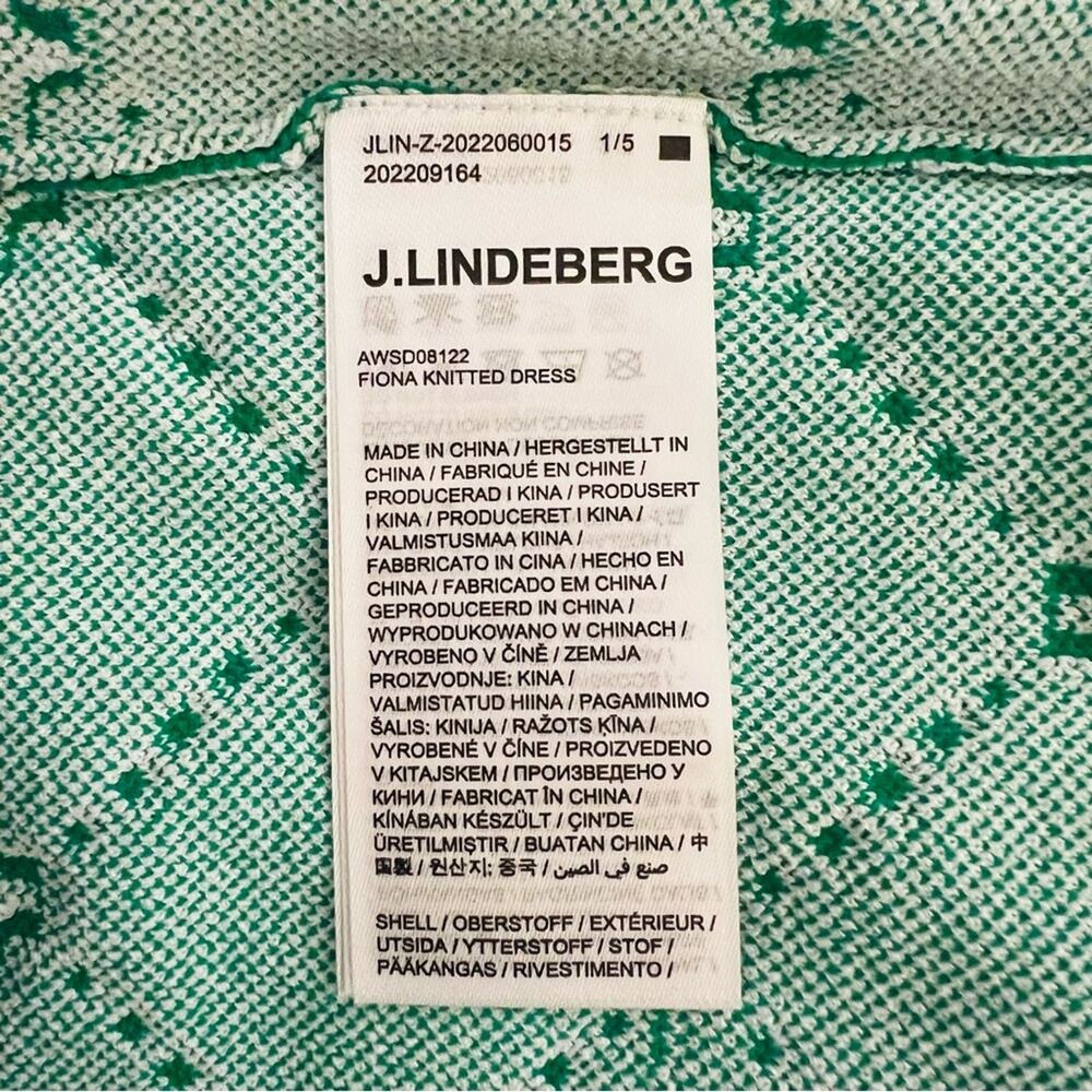 J.LINDEBERG Fiona Knitted Dress Bosphorus Green White Knit Oversized Small NEW - Picture 8 of 10